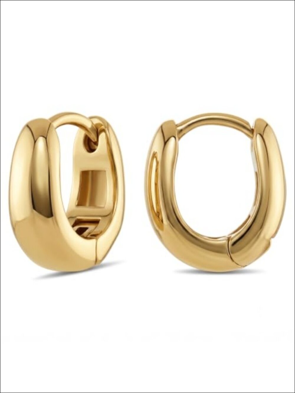 14K Gold Plated Huggie Hoop Earrings Lightweight Hypoallergenic